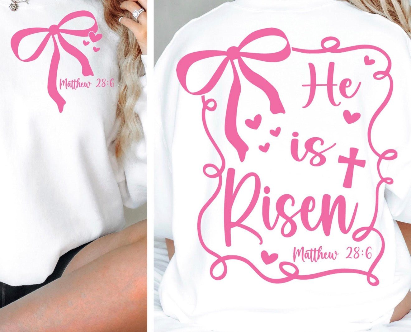 He is Risen Pink Bow